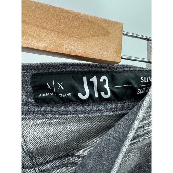Armani Exchange J13 Slim Fit Stretch Grey Wash Cotton Blend Jeans Men's Size 32 - Picture 5 of 9